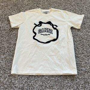 GANNI White Heavy Cotton T-Shirt